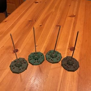 VINTAGE ANTIQUE RECEIPT SPIKES CELTIC FILIGREE GREEN LOT OF 4 VICTORIAN